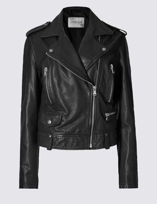 Leather Zip Through Jacket
